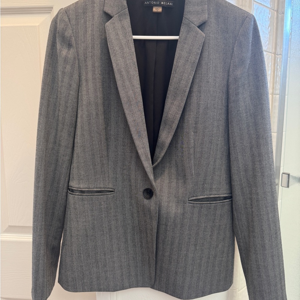Antonio Melani Gray Striped Blazer